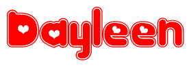 The image displays the word Dayleen written in a stylized red font with hearts inside the letters.