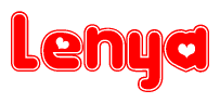 The image displays the word Lenya written in a stylized red font with hearts inside the letters.