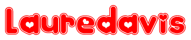 The image displays the word Lauredavis written in a stylized red font with hearts inside the letters.