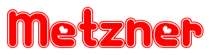 The image displays the word Metzner written in a stylized red font with hearts inside the letters.
