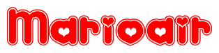 The image displays the word Marioair written in a stylized red font with hearts inside the letters.