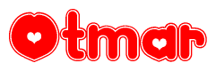 The image displays the word Otmar written in a stylized red font with hearts inside the letters.