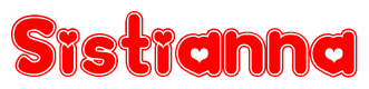 The image displays the word Sistianna written in a stylized red font with hearts inside the letters.