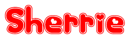 The image displays the word Sherrie written in a stylized red font with hearts inside the letters.