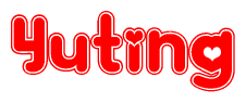 The image displays the word Yuting written in a stylized red font with hearts inside the letters.