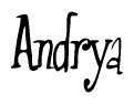 The image contains the word 'Andrya' written in a cursive, stylized font.