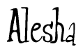 The image is of the word Alesha stylized in a cursive script.
