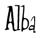 The image is of the word Alba stylized in a cursive script.