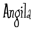 The image is a stylized text or script that reads 'Angila' in a cursive or calligraphic font.