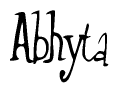 The image is a stylized text or script that reads 'Abhyta' in a cursive or calligraphic font.