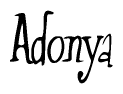 The image is a stylized text or script that reads 'Adonya' in a cursive or calligraphic font.