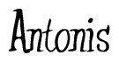 The image is a stylized text or script that reads 'Antonis' in a cursive or calligraphic font.
