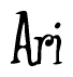 The image contains the word 'Ari' written in a cursive, stylized font.