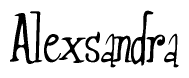 The image is of the word Alexsandra stylized in a cursive script.