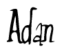 The image contains the word 'Adan' written in a cursive, stylized font.