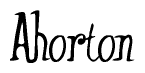 The image is of the word Ahorton stylized in a cursive script.