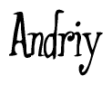 The image is of the word Andriy stylized in a cursive script.