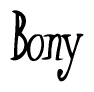 The image is a stylized text or script that reads 'Bony' in a cursive or calligraphic font.