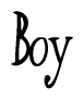 The image contains the word 'Boy' written in a cursive, stylized font.