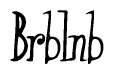 The image is a stylized text or script that reads 'Brblnb' in a cursive or calligraphic font.