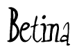 The image is of the word Betina stylized in a cursive script.