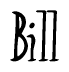 The image is of the word Bill stylized in a cursive script.