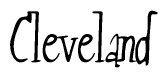 The image contains the word 'Cleveland' written in a cursive, stylized font.