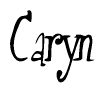 The image is a stylized text or script that reads 'Caryn' in a cursive or calligraphic font.