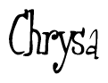The image is a stylized text or script that reads 'Chrysa' in a cursive or calligraphic font.
