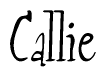 The image contains the word 'Callie' written in a cursive, stylized font.