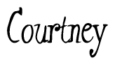 The image is a stylized text or script that reads 'Courtney' in a cursive or calligraphic font.