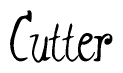The image contains the word 'Cutter' written in a cursive, stylized font.