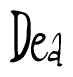 The image contains the word 'Dea' written in a cursive, stylized font.