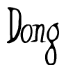 The image contains the word 'Dong' written in a cursive, stylized font.