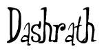 The image is of the word Dashrath stylized in a cursive script.