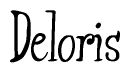 The image contains the word 'Deloris' written in a cursive, stylized font.