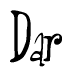 The image is a stylized text or script that reads 'Dar' in a cursive or calligraphic font.