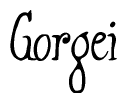 The image contains the word 'Gorgei' written in a cursive, stylized font.