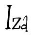 The image is a stylized text or script that reads 'Iza' in a cursive or calligraphic font.