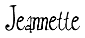 The image is of the word Jeannette stylized in a cursive script.