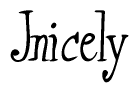 The image contains the word 'Jnicely' written in a cursive, stylized font.
