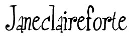 The image contains the word 'Janeclaireforte' written in a cursive, stylized font.