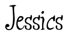The image is a stylized text or script that reads 'Jessics' in a cursive or calligraphic font.