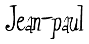 The image is a stylized text or script that reads 'Jean-paul' in a cursive or calligraphic font.