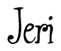 The image is a stylized text or script that reads 'Jeri' in a cursive or calligraphic font.