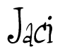 The image is of the word Jaci stylized in a cursive script.