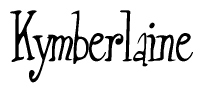 The image contains the word 'Kymberlaine' written in a cursive, stylized font.