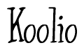 The image is a stylized text or script that reads 'Koolio' in a cursive or calligraphic font.