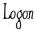 The image is a stylized text or script that reads 'Logon' in a cursive or calligraphic font.