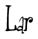 The image is of the word Lar stylized in a cursive script.